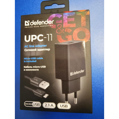 Блок питания 220В - 5В UPS-11, кабель micro-USB (Defender)