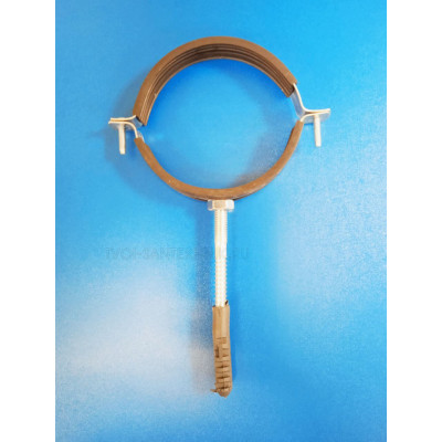 Хомут обрезинен. 4" (107-110) с дюбелем и шурупом