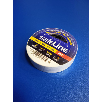 Изолента 15ммх10м (белая) Safeline