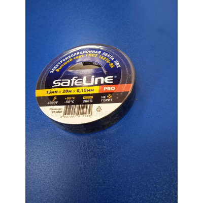 Изолента 15ммх20м (черная) Safeline