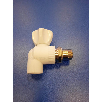 Кран PPR (полипропилен) 20-1/2" (радиаторный) угловой