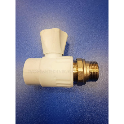 Кран PPR (полипропилен) 25-3/4" (радиаторный) прямой