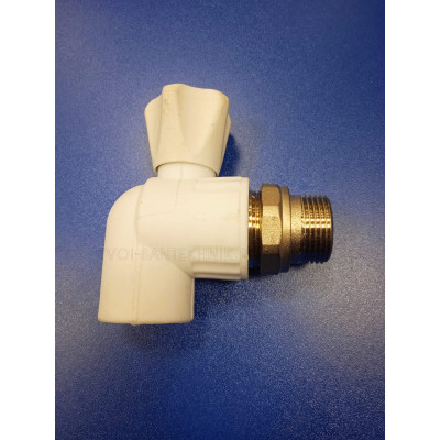 Кран PPR (полипропилен) 25-3/4" (радиаторный) угловой