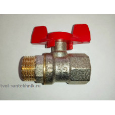 Кран шар. 1/2" вр/нр бабочка (Эконом) Кран шар. 1/2" вр/нр бабочка (Эконом)