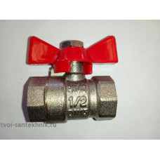 Кран шар. 1/2" вр-вр бабочка (Эконом) Кран шар. 1/2" вр-вр бабочка (Эконом)