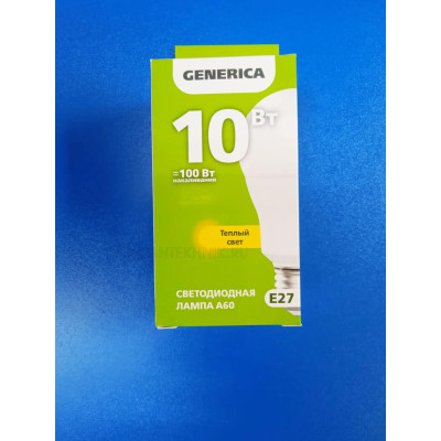 Лампа LED 10Вт 3000К Е27 (IEK Generica) -шар А60