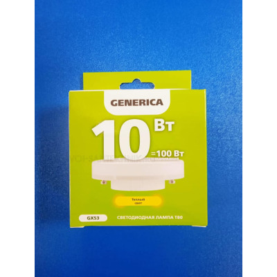 Лампа LED 10Вт 3000К GX53 (IEK Generica) -таблетка Т75