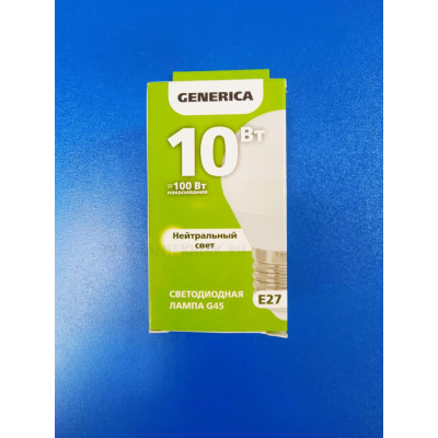 Лампа LED 10Вт 4000К Е27 (IEK Generica) -шар G45
