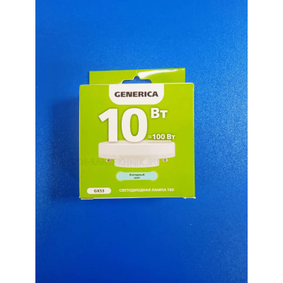 Лампа LED 10Вт 6500К GX53 (IEK Generica) -таблетка Т75 Лампа LED 10Вт 6500К GX53 (IEK Generica) -таблетка Т75