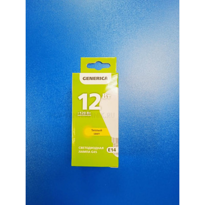Лампа LED 12Вт 3000К Е14 (IEK Generica) - шар G45