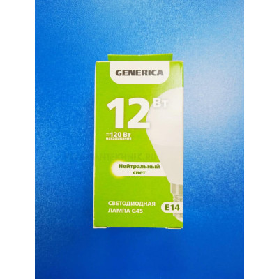 Лампа LED 12Вт 4000К Е14 (IEK Generica) -шар G45
