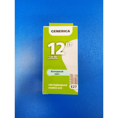 Лампа LED 12Вт 6500К Е27 (IEK Generica) -шар G45