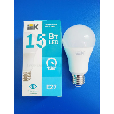 Лампа LED 15Вт 4000К Е27 (IEK) -шар А60