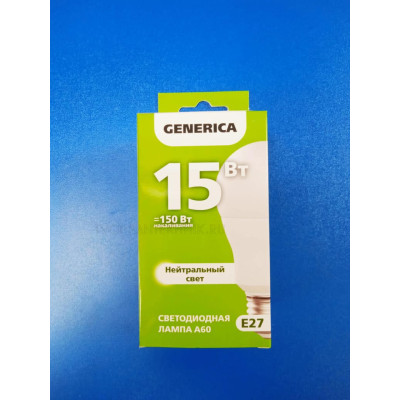 Лампа LED 15Вт 4000К Е27 (IEK Generica) -шар А60
