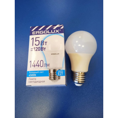 Лампа LED 15Вт 4500К Е27 (Ergolux) -шар А60