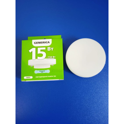 Лампа LED 15Вт 6500К GX53 (IEK Generica) -таблетка Т75