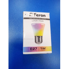Лампа LED 1Вт Е27 C45 RGB (Feron) матов., быстр.смена цв. Лампа LED 1Вт Е27 C45 RGB (Feron) матов., быстр.смена цв.