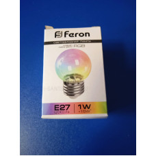 Лампа LED 1Вт Е27 RGB (Feron) плавн.смена цвета, прозрачная Лампа LED 1Вт Е27 RGB (Feron) плавн.смена цвета, прозрачная