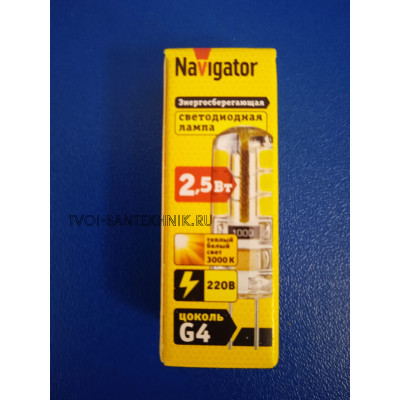 Лампа LED 2,5Вт 3000К G4 (Navigator) Лампа LED 2,5Вт 3000К G4 (Navigator)