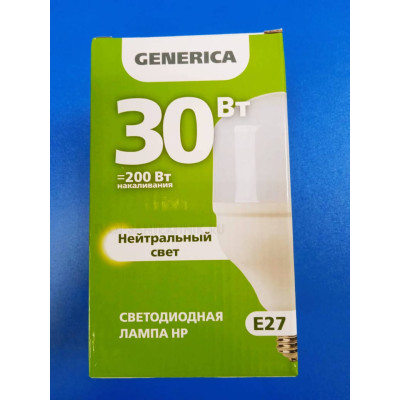 Лампа LED 30Вт 4000К Е27 (IEK Generica) - высокомощная Лампа LED 30Вт 4000К Е27 (IEK Generica) - высокомощная