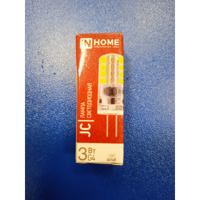 Лампа LED 3Вт 4000К G4 12В (InHome)