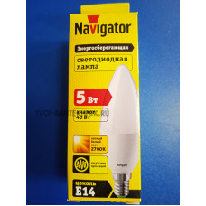 Лампа LED 5Вт 2700К Е14 (Navigator) -свеча Лампа LED 5Вт 2700К Е14 (Navigator) -свеча