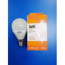 Лампа LED 5Вт 3000К Е14 (IEK) -шар G45 Лампа LED 5Вт 3000К Е14 (IEK) -шар G45