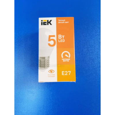 Лампа LED 5Вт 3000К Е27 (IEK) -шар G45