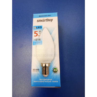Лампа LED 5Вт 4000К Е14 (Smartbuy) -свеча