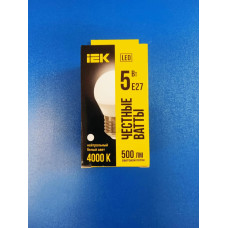Лампа LED 5Вт 4000К Е27 (IEK) -шар G45