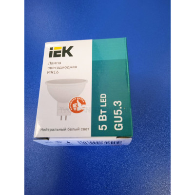 Лампа LED 5Вт 4000К GU5.3 (IEK) - софит MR16