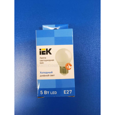 Лампа LED 5Вт 6500К Е27 (IEK) -шар G45