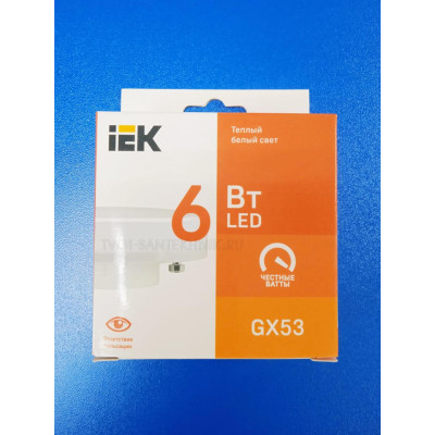 Лампа LED 6Вт 3000К GX53 (IEK) -таблетка Т75