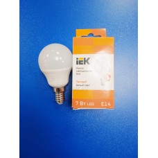 Лампа LED 7Вт 3000К Е14 (IEK) -шар G45 Лампа LED 7Вт 3000К Е14 (IEK) -шар G45