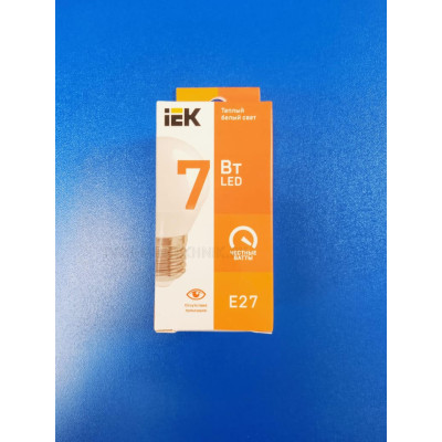 Лампа LED 7Вт 3000К Е27 (IEK) -шар G45 Лампа LED 7Вт 3000К Е27 (IEK) -шар G45