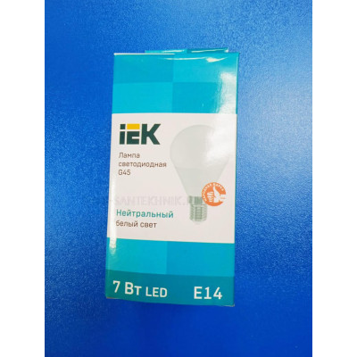 Лампа LED 7Вт 4000К Е14 (IEK) -шар G45