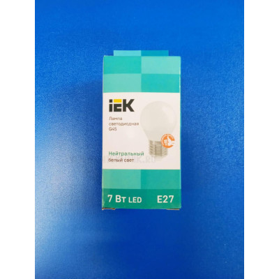 Лампа LED 7Вт 4000К Е27 (IEK) -шар G45 Лампа LED 7Вт 4000К Е27 (IEK) -шар G45