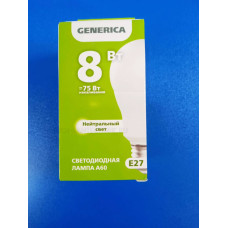 Лампа LED 8Вт 4000К Е27 (IEK Generica) -шар А60
