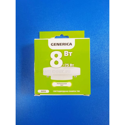 Лампа LED 8Вт 4000К GX53 (IEK Generica) -таблетка Т75