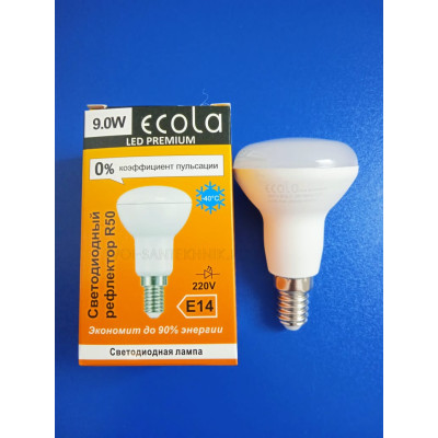 Лампа LED 9Вт 2800К Е14 (Ecola) -грибок R50 /Premium