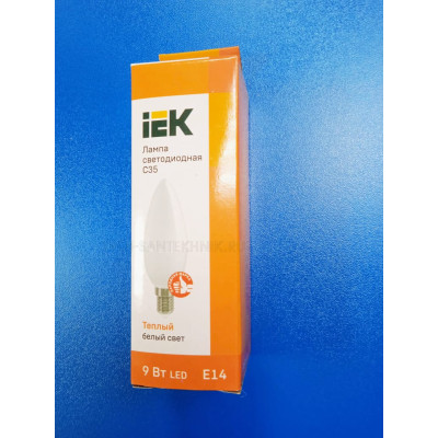 Лампа LED 9Вт 3000К Е14 (IEK) -свеча С35 Лампа LED 9Вт 3000К Е14 (IEK) -свеча С35