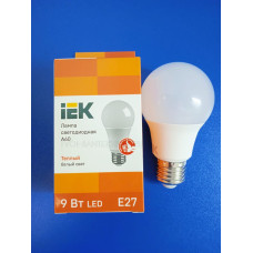 Лампа LED 9Вт 3000К Е27 (IEK) -шар А60