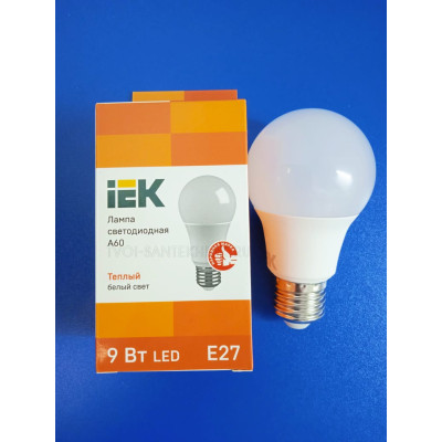 Лампа LED 9Вт 3000К Е27 (IEK) -шар А60