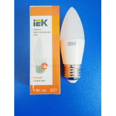 Лампа LED 9Вт 3000К Е27 (IEK) -свеча С35