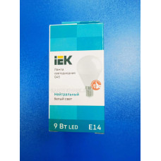 Лампа LED 9Вт 4000К Е14 (IEK) -шар G45