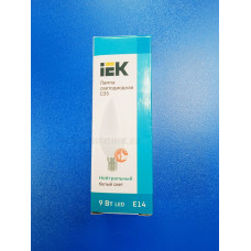 Лампа LED 9Вт 4000К Е14 (IEK) -свеча С35