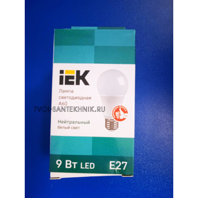 Лампа LED 9Вт 4000К Е27 (IEK) -шар А60