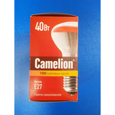 Лампа накаливания Е27, 40Вт (Camelion) -грибок R63 /зеркальная Лампа накаливания Е27, 40Вт (Camelion) -грибок R63 /зеркальная
