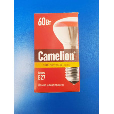 Лампа накаливания Е27, 60Вт (Camelion) -грибок R63 /зеркальная