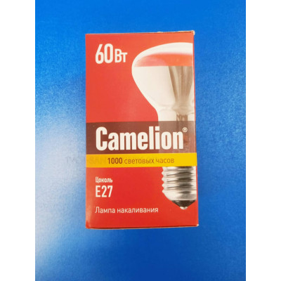 Лампа накаливания Е27, 60Вт (Camelion) -грибок R63 /зеркальная Лампа накаливания Е27, 60Вт (Camelion) -грибок R63 /зеркальная